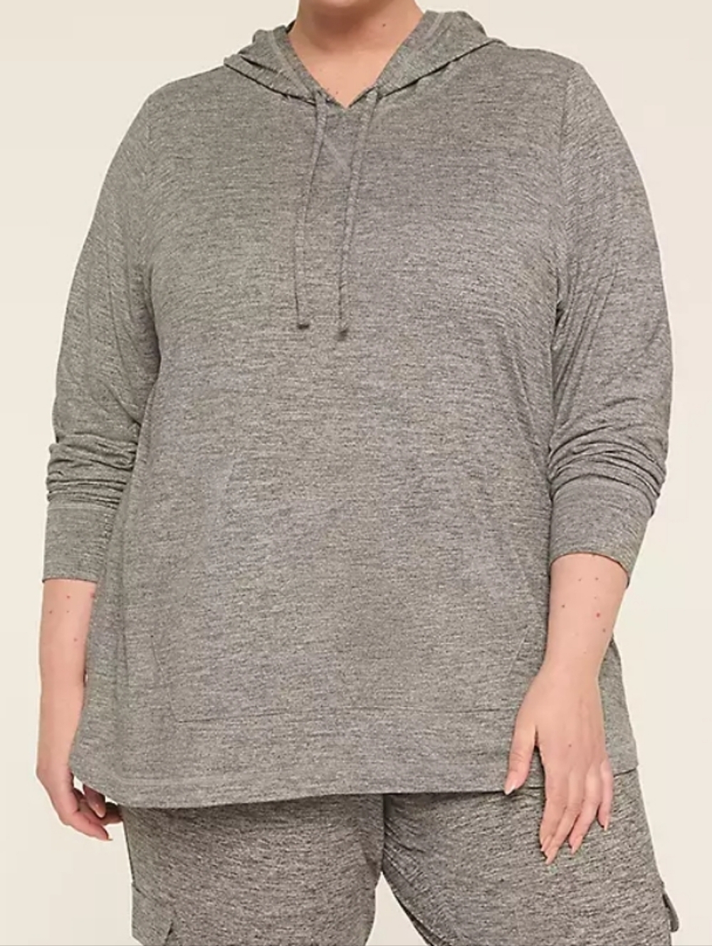Lane Bryant Livi Heather Gray Hooded Pullover